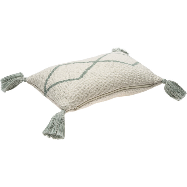 Little Oasis Knitted Cushion, Natural/Indus Blue