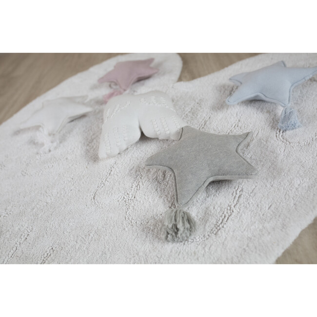 Knitted Twinkle Star Cushion, Soft Blue - Decorative Pillows - 7