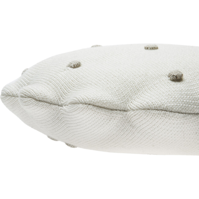 Round Knitted Biscuit Cushion, Ivory - Decorative Pillows - 4