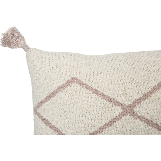 Little Oasis Knitted Cushion, Natural/Pale Pink - Decorative Pillows - 5