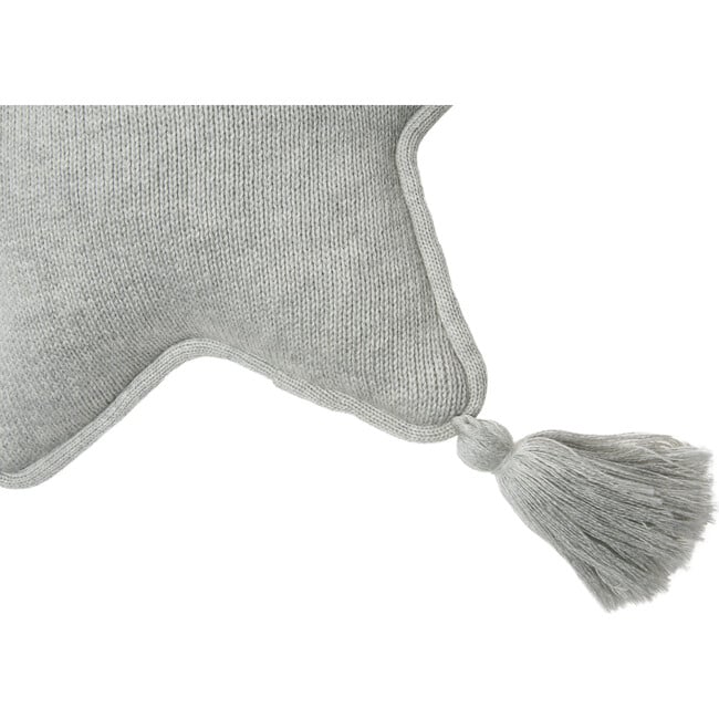 Knitted Twinkle Star Cushion, Grey - Decorative Pillows - 5