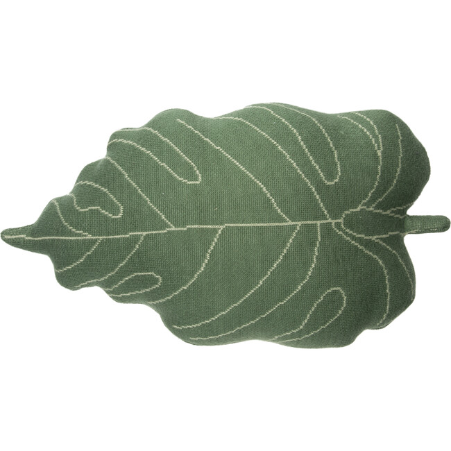 Knitted Cushion, Baby Leaf