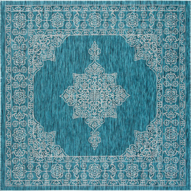 Courtyard Adeline Indoor/Outdoor Rug, Blue - Rugs - 5