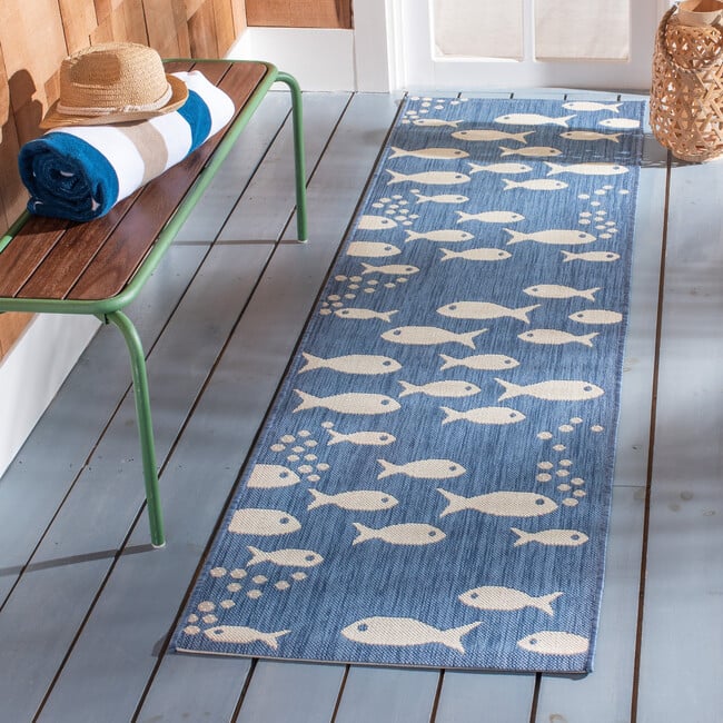 Courtyard Nemo Indoor/Outdoor Rug, Dark Blue - Rugs - 6