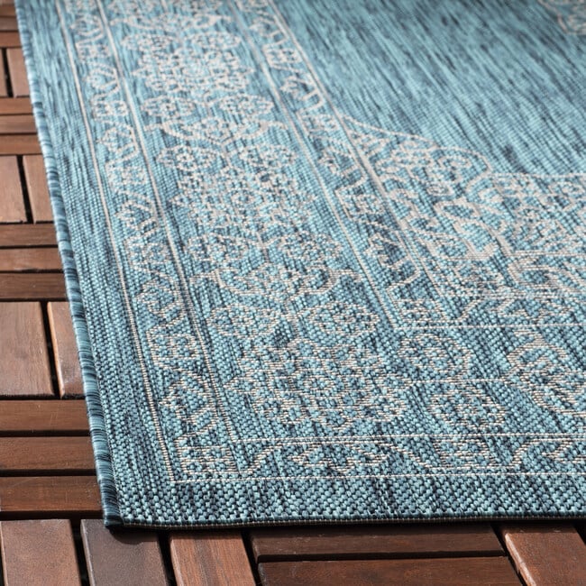 Courtyard Adeline Indoor/Outdoor Rug, Blue - Rugs - 7