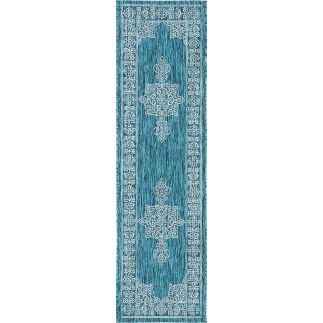 Courtyard Adeline Indoor/Outdoor Rug, Blue - Rugs - 8