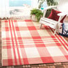 Courtyard Abigail Indoor/Outdoor Rug, Red/Beige Plaid - Rugs - 2