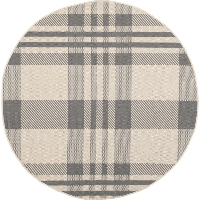 Courtyard Abigail Indoor/Outdoor Rug, Grey/Beige Plaid - Rugs - 4