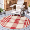 Courtyard Abigail Indoor/Outdoor Rug, Red/Beige Plaid - Rugs - 3