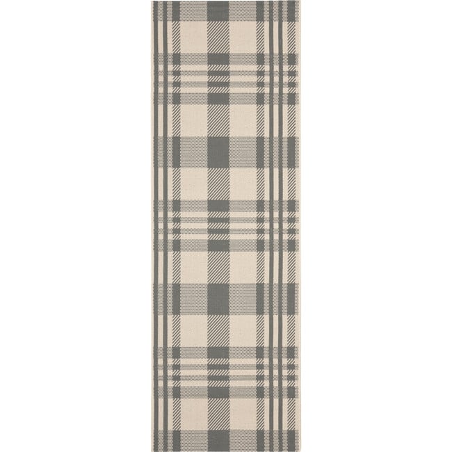 Courtyard Abigail Indoor/Outdoor Rug, Grey/Beige Plaid - Rugs - 5