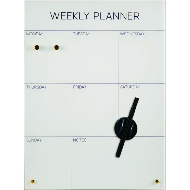 Weekly Planner Dry-Erase Board, Glass - Wall Décor - 1