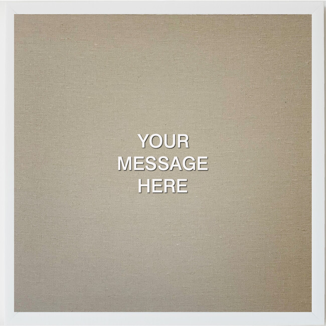 Tan Magnetic Letter Board, White Frame - Wall Décor - 4