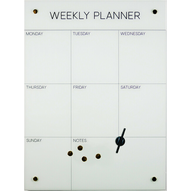 Weekly Planner Dry-Erase Board, Glass