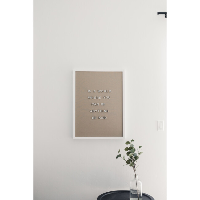 Tan Magnetic Letter Board, White Frame - Wall Décor - 5