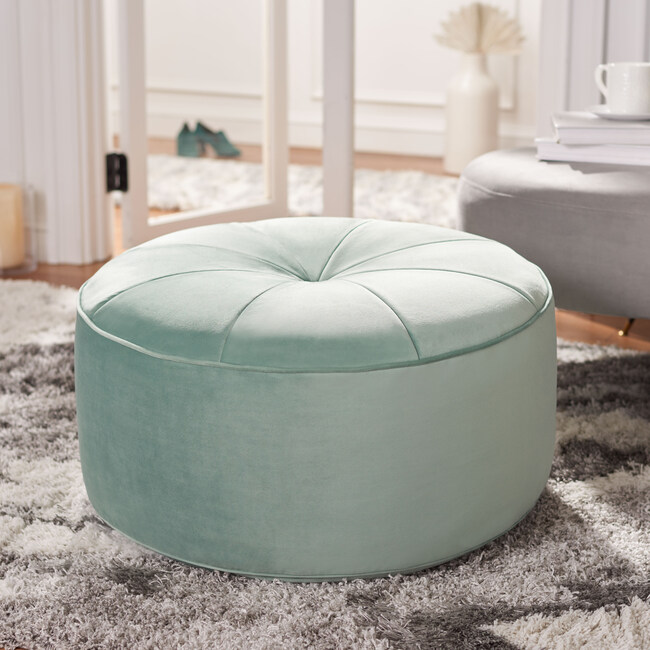 Amais Round Ottoman, Mint Green - Accent Seating - 2