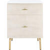 Genevieve 2-Drawer Nightstand, White/Gold - Nightstands - 1 - thumbnail