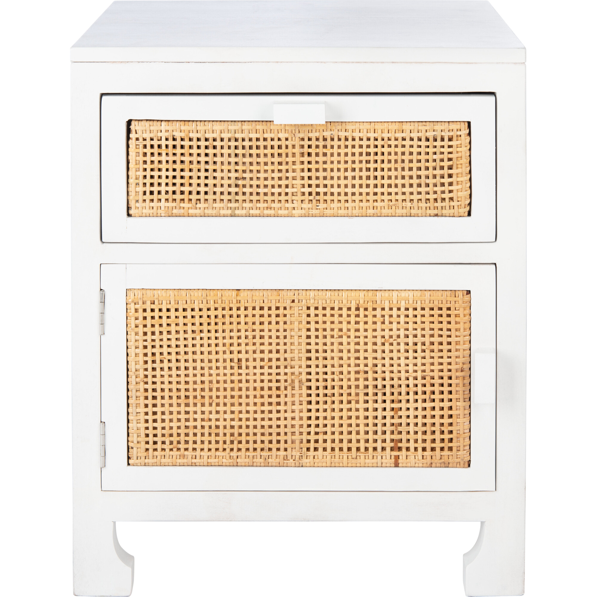 Dave 1-Drawer 1 Door Nightstand, White - Nightstands - 1