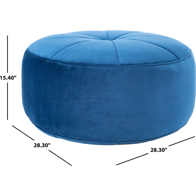 Amais Round Ottoman, Navy - Accent Seating - 3