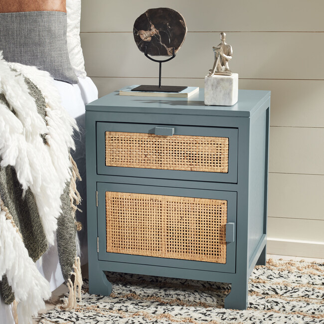 Dave 1-Drawer Nightstand, Blue Grey - Nightstands - 2