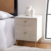 Genevieve 2-Drawer Nightstand, White/Gold - Nightstands - 2