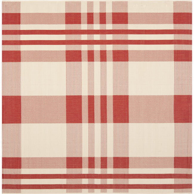 Courtyard Abigail Indoor/Outdoor Rug, Red/Beige Plaid - Rugs - 8