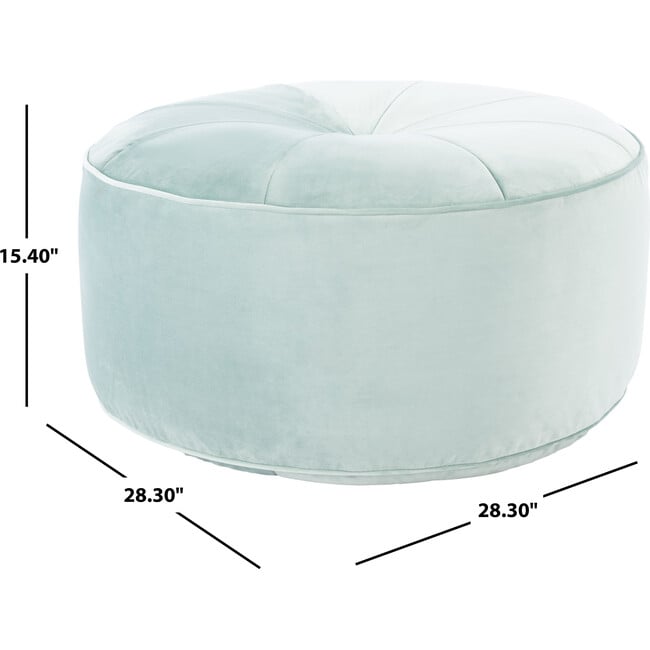 Amais Round Ottoman, Mint Green - Accent Seating - 4