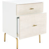 Genevieve 2-Drawer Nightstand, White/Gold - Nightstands - 3