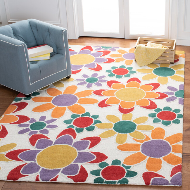 Kids Adriana Rug, Bright Floral - Rugs - 2