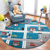 Carousel Kids Atlas Rug, Turquoise - Rugs - 2