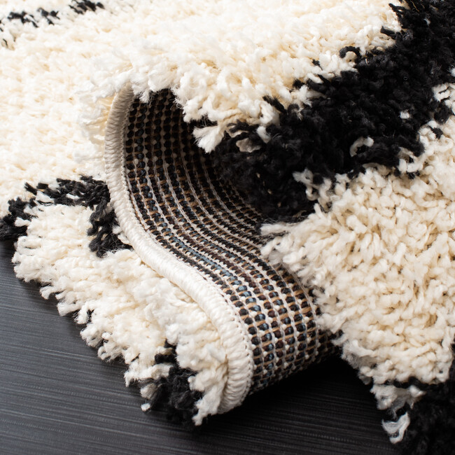 Venus Shag Xavier Rug, White/Black - Rugs - 4