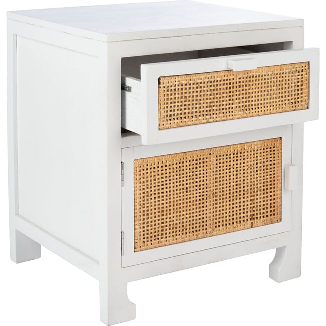 Dave 1-Drawer 1 Door Nightstand, White - Nightstands - 3