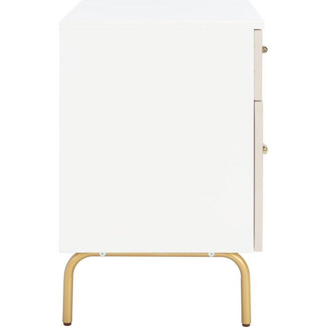 Genevieve 2-Drawer Nightstand, White/Gold - Nightstands - 4