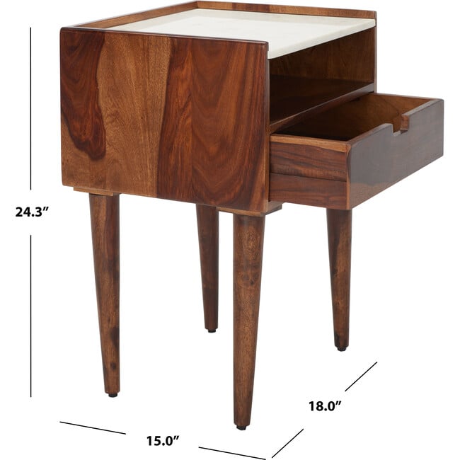 Marion 1-Drawer Nightstand, Walnut/White - Accent Seating - 7