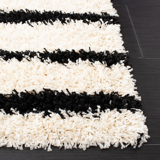 Venus Shag Xavier Rug, White/Black - Rugs - 6