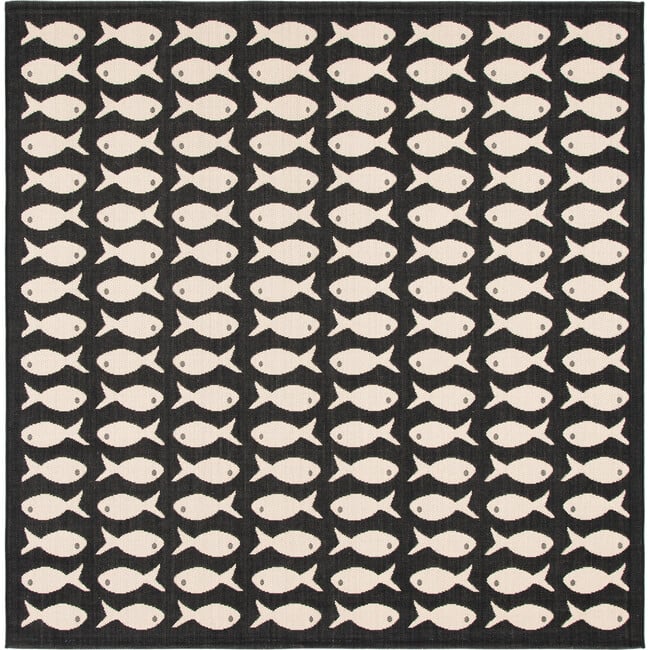 Courtyard Dory Indoor/Outdoor Rug, Black - Rugs - 5