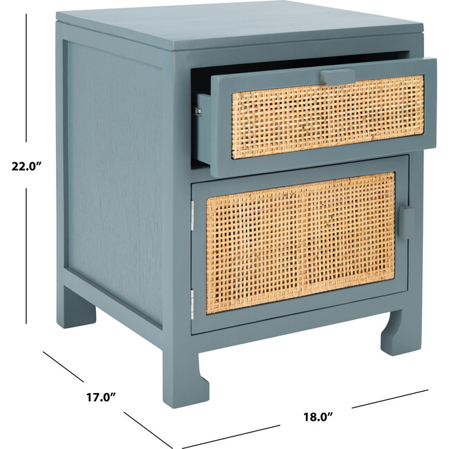 Dave 1-Drawer Nightstand, Blue Grey - Nightstands - 7