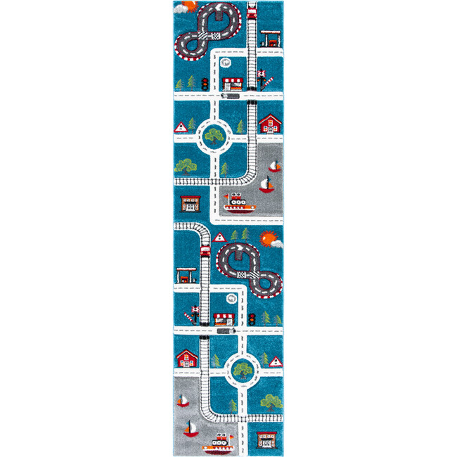 Carousel Kids Atlas Rug, Turquoise - Rugs - 6