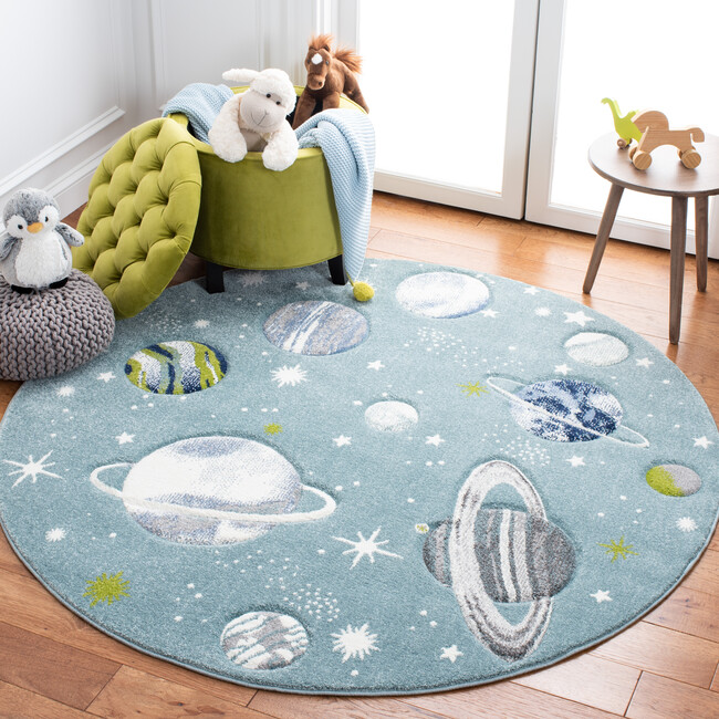 Carousel Kids Sally Rug, Teal Space - Rugs - 7