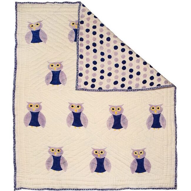 Purple Owl Organic Quilt - Quilts - 1