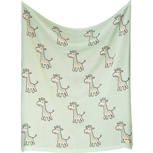 Petite Giraffe Baby Blanket Set, Mint