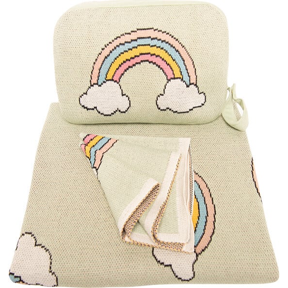 Rainbow Baby Blanket Set, Mint - Blankets - 4