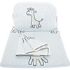 Petite Giraffe Baby Blanket Set, Sky Blue - Blankets - 6