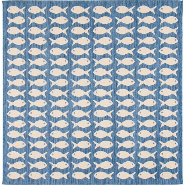 Courtyard Dory Indoor/Outdoor Rug, Dark Blue - Rugs - 7