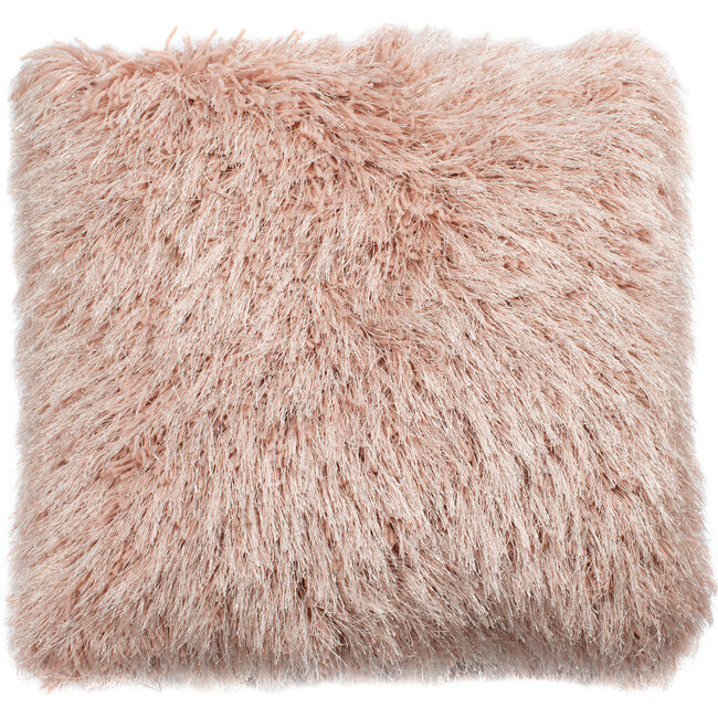 Shag Modish Metallic Pillow, Blush - 20" x 20" - Pillows - 1