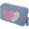 Stripe Hearts Blanket Travel Set, Marine/Vanilla - Blankets - 5 - thumbnail