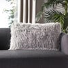 Shag Modish Metallic Pillow, Silver - 14" x 24" - Pillows - 2