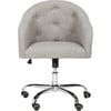 Amy Tufted Swivel Office Chair, Grey - Desk Chairs - 1 - thumbnail