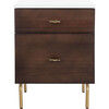 Genevieve 2 Drawer Nightstand, White/Gold - Nightstands - 1 - thumbnail