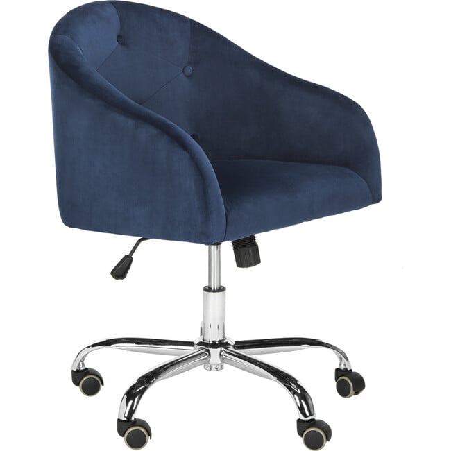 Amy Tufted Swivel Office Chair, Navy - Desk Chairs - 3