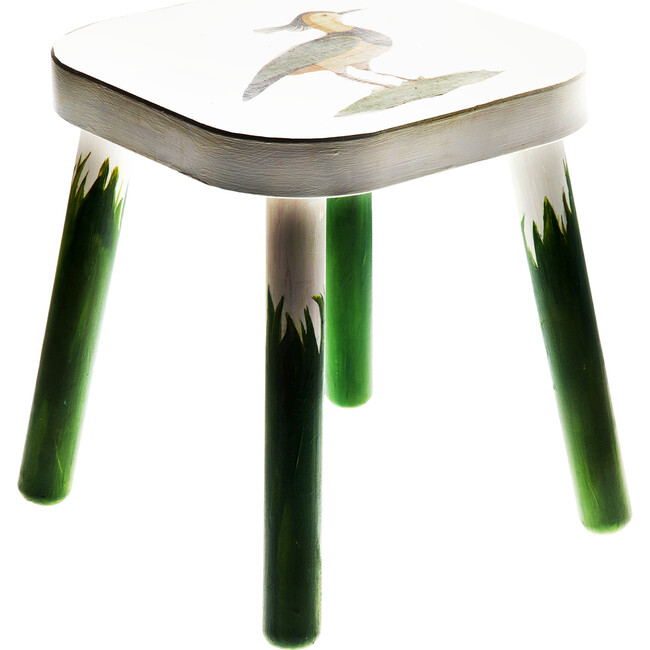 Handpainted Wooden Stool, Lapwing Lilly